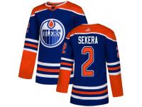 Men's Adidas Edmonton Oilers #2 Andrej Sekera Royal Blue Alternate Authentic NHL Jersey