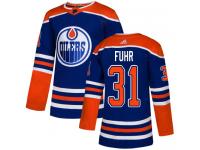 Men's Adidas Edmonton Oilers #31 Grant Fuhr Royal Blue Alternate Authentic NHL Jersey