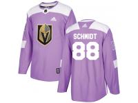 Men's Adidas NHL Vegas Golden Knights #88 Nate Schmidt Authentic Jersey Purple Fights Cancer Practice Adidas