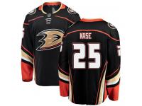 Men's Anaheim Ducks #25 Ondrej Kase Authentic Black Home Breakaway NHL Jersey