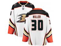 Men's Anaheim Ducks #30 Ryan Miller Authentic White Away Breakaway NHL Jersey