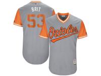 Men's Baltimore Orioles Zach Britton Brit Majestic Gray 2017 Players Weekend Jersey