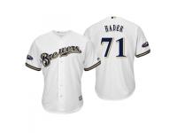 Men's Brewers 2018 Postseason Home White Josh Hader Cool Base Jersey