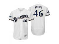 Men's Brewers 2018 Postseason White Corey Knebel Flex Base Home Jersey