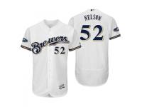 Men's Brewers 2018 Postseason White Jimmy Nelson Flex Base Home Jersey