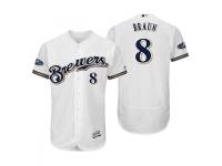 Men's Brewers 2018 Postseason White Ryan Braun Flex Base Home Jersey