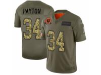 Men's Chicago Bears #34 Walter Payton 2019 Olive Camo Salute To Service Jersey