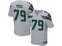 Men's Elite Ethan Pocic #79 Nike Grey Alternate Jersey - NFL Seattle Seahawks