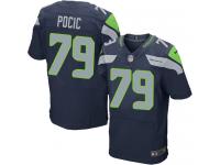 Men's Elite Ethan Pocic #79 Nike Navy Blue Home Jersey - NFL Seattle Seahawks