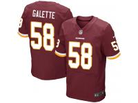 Men's Elite Junior Galette Burgundy Red Jersey Home #58 NFL Washington Redskins Nike
