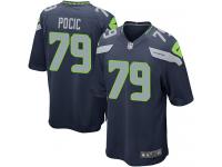 Men's Game Ethan Pocic #79 Nike Navy Blue Home Jersey - NFL Seattle Seahawks