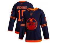 Men's Hockey Edmonton Oilers #15 Josh Archibald Alternate Jersey Navy Blue