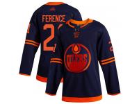 Men's Hockey Edmonton Oilers #21 Andrew Ference Alternate Jersey Navy Blue