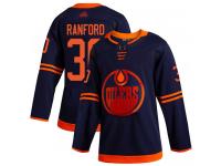 Men's Hockey Edmonton Oilers #30 Bill Ranford Alternate Jersey Navy Blue