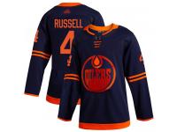 Men's Hockey Edmonton Oilers #4 Kris Russell Alternate Jersey Navy Blue