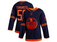 Men's Hockey Edmonton Oilers #56 Kailer Yamamoto Alternate Jersey Navy Blue