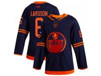 Men's Hockey Edmonton Oilers #6 Adam Larsson Alternate Jersey Navy Blue