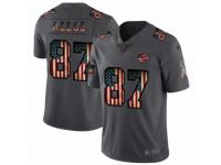 Men's Kansas City Chiefs #87 Travis Kelce Limited Black USA Flag 2019 Salute To Service Football Jersey