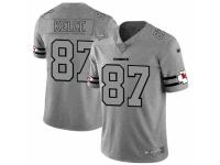 Men's Kansas City Chiefs #87 Travis Kelce Limited Gray Team Logo Gridiron Football Jersey