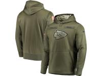 Men's Kansas City Chiefs Nike Olive Salute to Service Sideline Therma Performance Pullover Hoodie