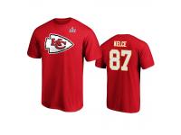 Men's Kansas City Chiefs Travis Kelce Red Super Bowl LIV Halfback Player Name & Number T-Shirt