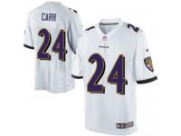 Men's Limited Brandon Carr #24 Nike White Road Jersey - NFL Baltimore Ravens