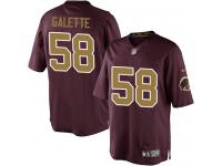 Men's Limited Junior Galette Burgundy Red Jersey 80th Anniversary Alternate #58 NFL Washington Redskins Nike