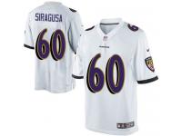 Men's Limited Nico Siragusa #60 Nike White Road Jersey - NFL Baltimore Ravens