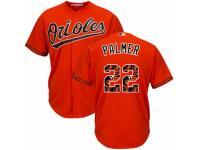 Men's Majestic Baltimore Orioles #22 Jim Palmer Orange Team Logo Fashion Cool Base MLB Jersey