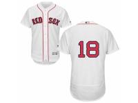 Men's Majestic Boston Red Sox #18 Mitch Moreland White Flexbase Authentic Collection MLB Jersey