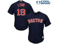 Men's Majestic Boston Red Sox #19 Fred Lynn  Navy Blue Alternate Road Cool Base MLB Jersey