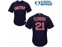 Men's Majestic Boston Red Sox #21 Roger CleMen Navy Blue Alternate Road Cool Base MLB Jersey