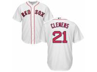 Men's Majestic Boston Red Sox #21 Roger CleMen White Home Cool Base MLB Jersey