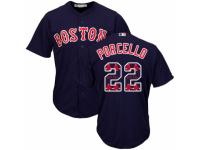 Men's Majestic Boston Red Sox #22 Rick Porcello Navy Blue Team Logo Fashion Cool Base MLB Jersey