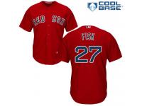 Men's Majestic Boston Red Sox #27 Carlton Fisk  Red Alternate Home Cool Base MLB Jersey