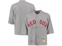 Men's Mitchell and Ness 1914 Boston Red Sox #3 Babe Ruth Authentic Grey Throwback MLB Jersey