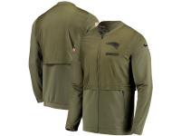 Men's New England Patriots Nike Olive Salute to Service Sideline Hybrid Full-Zip Jacket