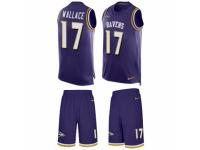 Men's Nike Baltimore Ravens #17 Mike Wallace Purple Tank Top Suit NFL Jersey