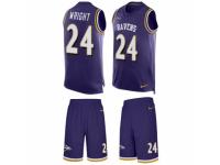 Men's Nike Baltimore Ravens #24 Shareece Wright Purple Tank Top Suit NFL Jersey