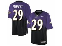 Men's Nike Baltimore Ravens #29 Justin Forsett Limited Purple Black Fadeaway NFL Jersey