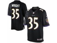 Men's Nike Baltimore Ravens #35 Shareece Wright Limited Black Alternate NFL Jersey