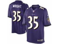 Men's Nike Baltimore Ravens #35 Shareece Wright Limited Purple Team Color NFL Jersey