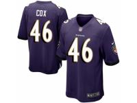 Men's Nike Baltimore Ravens #46 Morgan Cox Game Purple Team Color NFL Jersey