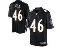 Men's Nike Baltimore Ravens #46 Morgan Cox Limited Black Alternate NFL Jersey
