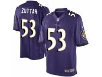 Men's Nike Baltimore Ravens #53 Jeremy Zuttah Limited Purple Team Color NFL Jersey