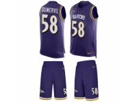 Men's Nike Baltimore Ravens #58 Elvis Dumervil Purple Tank Top Suit NFL Jersey