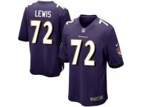 Men's Nike Baltimore Ravens #72 Alex Lewis Game Purple Team Color NFL Jersey