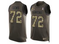 Men's Nike Baltimore Ravens #72 Alex Lewis Green Salute to Service Tank Top NFL Jersey