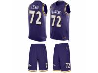 Men's Nike Baltimore Ravens #72 Alex Lewis Purple Tank Top Suit NFL Jersey