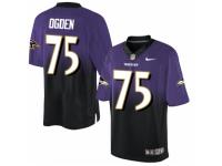 Men's Nike Baltimore Ravens #75 Jonathan Ogden Limited Purple Black Fadeaway NFL Jersey